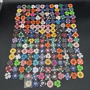 Huge Lot Of 185 Harley Davidson & 1 Indian Poker Chips Destinations Rare Vintage